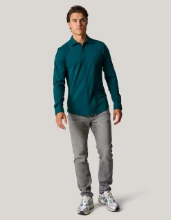 Jersey Overhemd Donkergroen